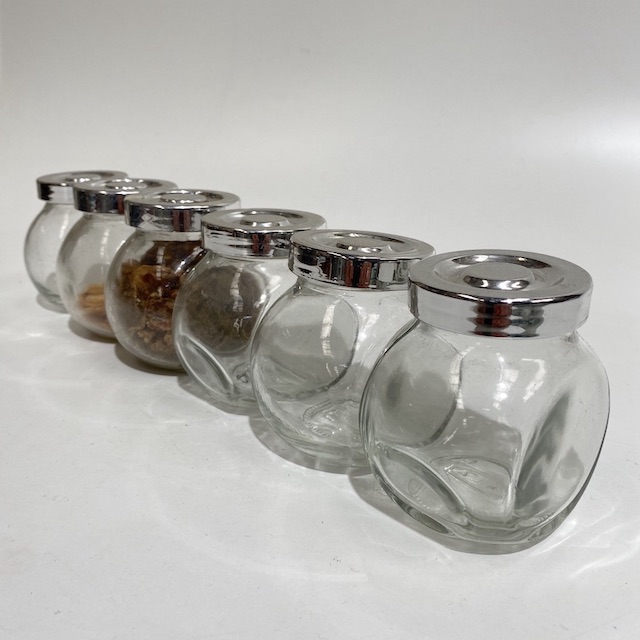 SPICE JAR, Glass w Chrome Lid